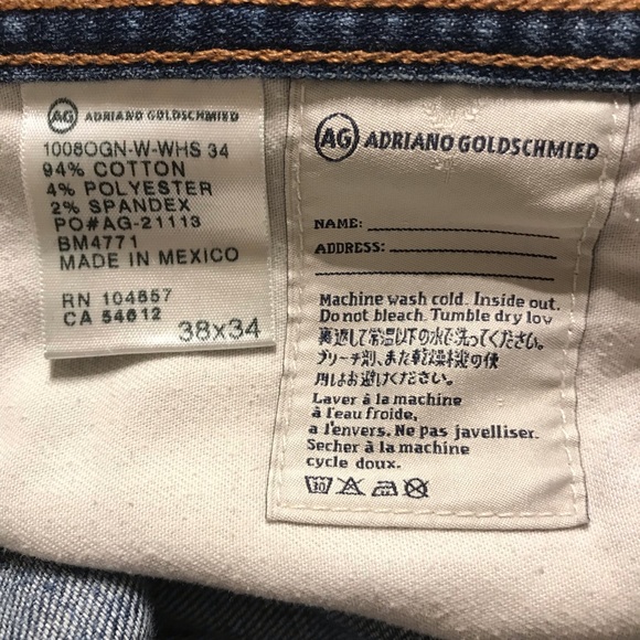 AG Adriano Goldschmied Denim Jeans Men's Size 38 x 34 The Hero Relaxed Fit. - Picture 10 of 12